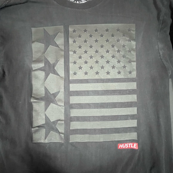 Locked And Loaded Men’s Flag Hustle Shirt Black Size XL - Picture 5 of 7